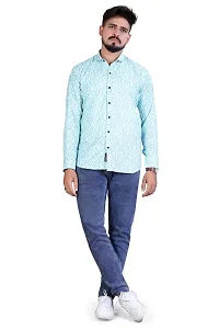 LUXURY CROWN Men's Printed Button Cotton Slim Fit Collared Casual Floral Fashion Regular Shirt (1005-4-011)-thumb1