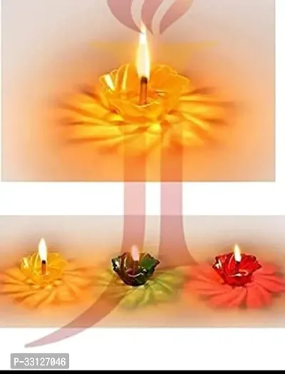 Decorative Multi Shape Transparent Reusable Oil Diya with 3D Reflection-Pack Of 4-thumb0