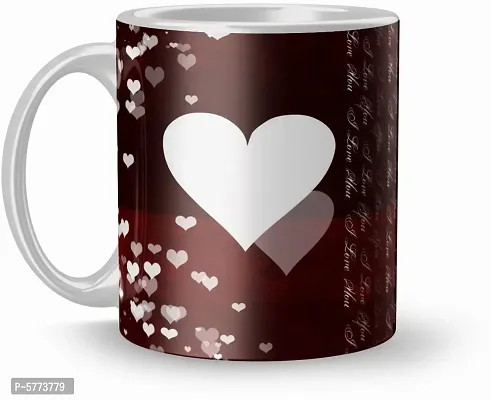 Ceramic White Printed Coffee Cup For Gift-thumb2