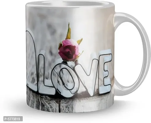 Ceramic White Printed Coffee Cup For Gift-thumb0