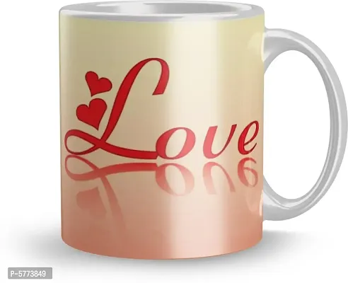 Ceramic White Printed Coffee Cup For Gift