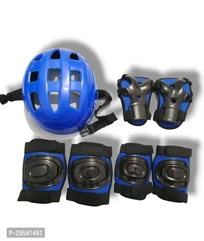 Skating Guard, Protective Skating Guard Kit | Skate, Cycling Protection Set | Multi Sport Gear for Children Age 5-16 Years, Helmet Elbow Guards Knee Caps  Hand Gloves (Light Blue)
