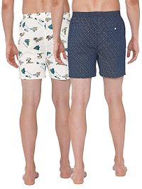 Stunning Multicoloured Printed Cotton Basic Boxer For Men(Pack Of 2)-thumb1