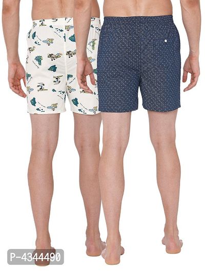 Stunning Multicoloured Printed Cotton Basic Boxer For Men(Pack Of 2)-thumb2