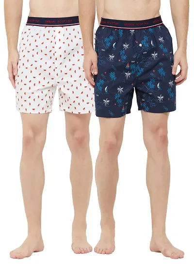 Pack Of 2 Printed Cotton Basic Boxers