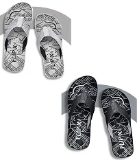 LEACO Men's Comfort Flipflop Combo - Set of 2 by FLIP X | Premium and Stylish (Grey- Black, 10)-thumb1