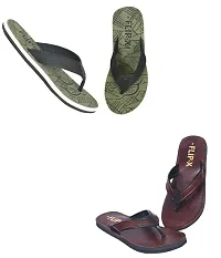 LEACO Men's Comfort Flipflop Combo - Set of 2 by FLIP X | Premium and Stylish (Green Cherry, 9)-thumb3