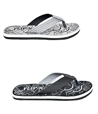 LEACO Men's Comfort Flipflop Combo - Set of 2 by FLIP X | Premium and Stylish (Grey- Black, 10)-thumb2