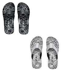 LEACO Men's Comfort Flipflop Combo - Set of 2 by FLIP X | Premium and Stylish (Grey- Black, 10)-thumb3