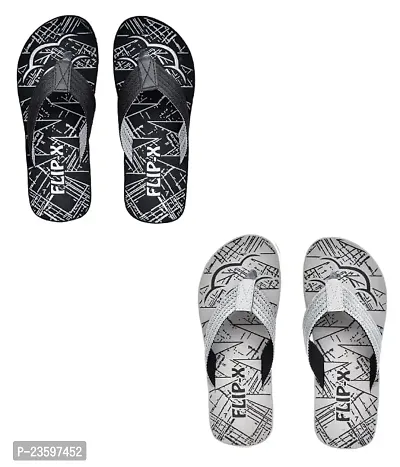 LEACO Men's Comfort Flipflop Combo - Set of 2 by FLIP X | Premium and Stylish (Grey- Black, 10)-thumb4