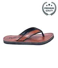 LEACO Men Slippers By Flip X - Leatherette Comfortable, Stylish, Durable, Non-Slip Slippers For Men. (Brown, numeric_8)-thumb3