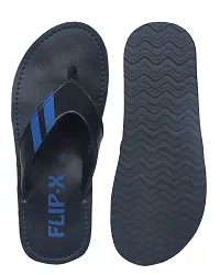 Men Slippers By Flip X   Ultimate Comfort Elevate Premium Black Leatherette Slippers-thumb2