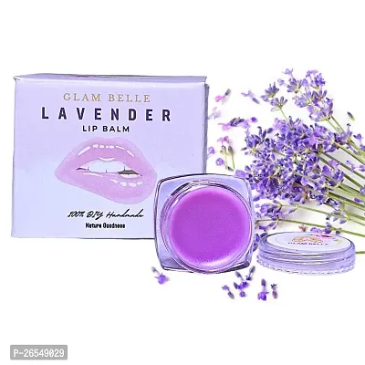 GLAM BELLE Organic Lightweighted Lavender Lip Balm Helps in Chapped  Dry Lips Plumping  Moisturises with Goodness of Shea Butter with SPF Protection For Natural Pink Lips | 5 Gram | Unisex-thumb0