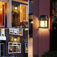 Solar Wall Lights Outdoor,Wireless Dusk to Dawn Porch Lights Fixture,Solar Wall Lantern with 3 ModesMotion Sensor,Waterproof Exterior Lighting with Clear Panel for Entryway (2 Pack-Black)-thumb1