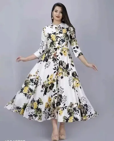 Rayon Printed Anarkali Kurtis