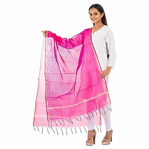 Traditions Bazaar Women's Solid Banarasi Silk Dupatta