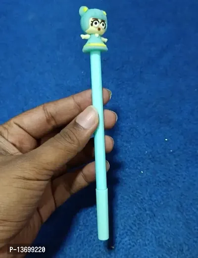 Doll design blue coloured Gel ink pen pack of 4-thumb0