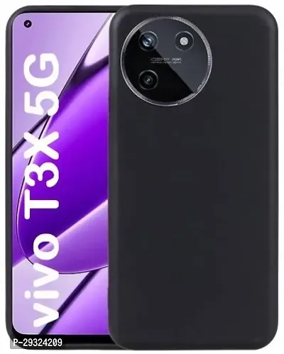 Back Cover for Vivo T3x 5G  (Black, Matte Finish, Pack of: 1)-thumb0