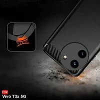 Back Cover for Vivo T3x 5G  (Black, Flexible, Pack of: 1)-thumb1