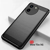 Back Cover for Vivo T3x 5G  (Black, Flexible, Pack of: 1)-thumb2