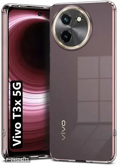 Back Cover for Vivo T3x 5G  (Transparent, Flexible, Pack of: 1)