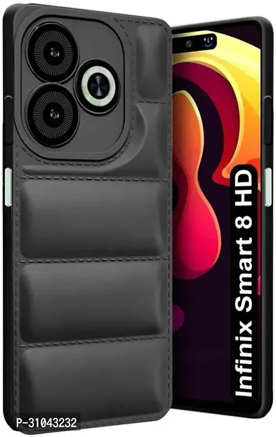 Back Cover for Infinix Smart 8 HD  (Black, Dual Protection, Puffer, Silicon, Pack of: 1)-thumb0