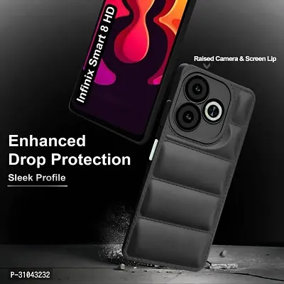 Back Cover for Infinix Smart 8 HD  (Black, Dual Protection, Puffer, Silicon, Pack of: 1)-thumb2