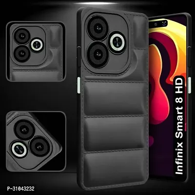 Back Cover for Infinix Smart 8 HD  (Black, Dual Protection, Puffer, Silicon, Pack of: 1)-thumb3