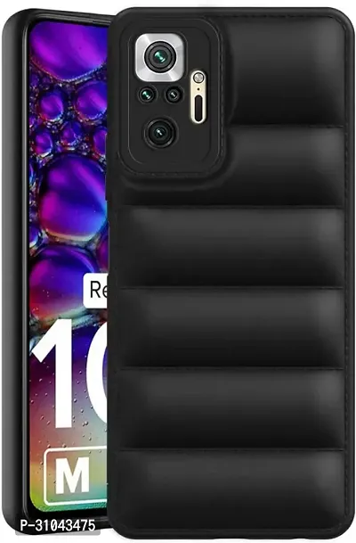 Back Cover for 3D Protective Shockproof Puffer Silicone Mobile Case Cover For Redmi Note 10 Pro  (Black, Shock Proof, Silicon, Pack of: 1)