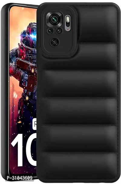 Back Cover for Redmi Note 10 / Redmi Note 10s Protection Black Puffer Protective Case  (Black, Camera Bump Protector)-thumb0