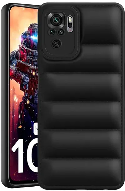 Back Cover for Redmi Note 10 / Redmi Note 10s Protection Black Puffer Protective Case  (Black, Camera Bump Protector)