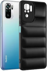 Back Cover for Redmi Note 10 / Redmi Note 10s Protection Black Puffer Protective Case  (Black, Camera Bump Protector)-thumb1