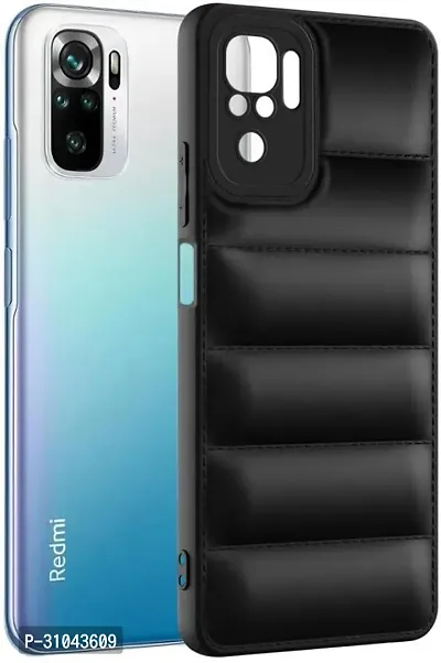 Back Cover for Redmi Note 10 / Redmi Note 10s Protection Black Puffer Protective Case  (Black, Camera Bump Protector)-thumb2