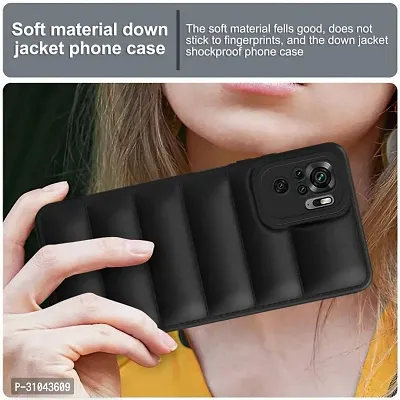 Back Cover for Redmi Note 10 / Redmi Note 10s Protection Black Puffer Protective Case  (Black, Camera Bump Protector)-thumb5