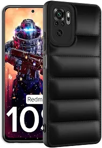 Back Cover for Redmi Note 10 / Redmi Note 10s Protection Black Puffer Protective Case  (Black, Camera Bump Protector)-thumb3