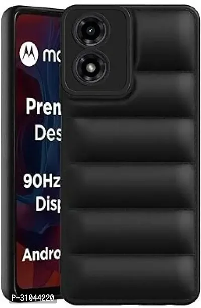 Back Cover for Motorola Moto G04  Protection Black Puffer Protective Case  (Black, Camera Bump Protector)-thumb0