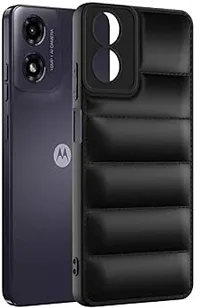 Back Cover for Motorola Moto G04  Protection Black Puffer Protective Case  (Black, Camera Bump Protector)-thumb1