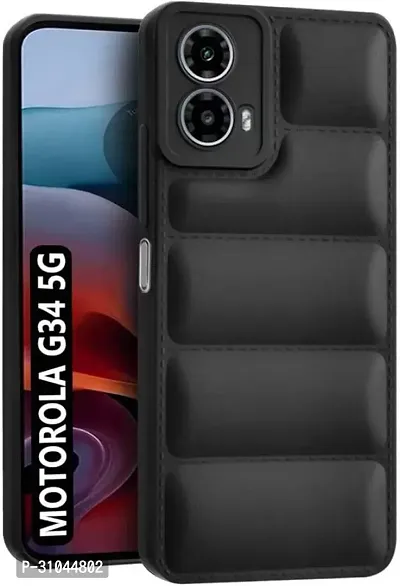 Back Cover for Motorola G34 5G  (Black, Puffer, Silicon, Pack of: 1)-thumb0