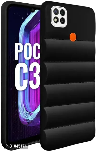 Back Cover for Poco C31  (Black, Puffer, Silicon, Pack of: 1)