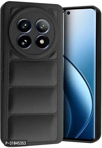 Back Cover for realme 12 5G  (Black, Puffer, Silicon, Pack of: 1)