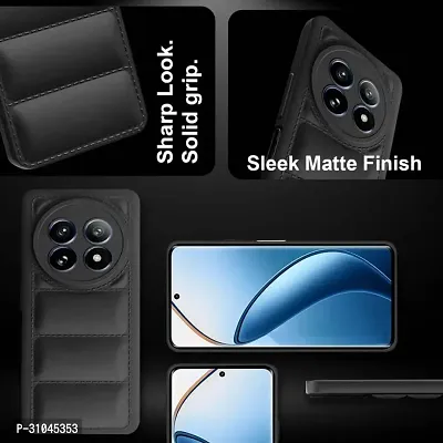 Back Cover for realme 12 5G  (Black, Puffer, Silicon, Pack of: 1)-thumb3