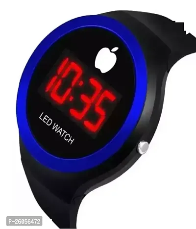 Stylish Blue Rubber Digital Watches For Men-thumb0