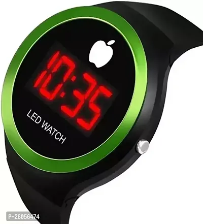 Stylish Green Rubber Digital Watches For Men-thumb0