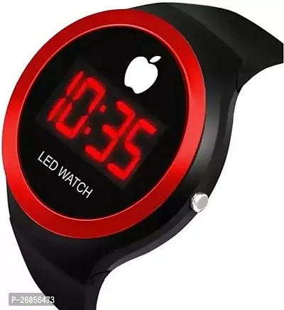 Stylish Red Rubber Digital Watches For Men