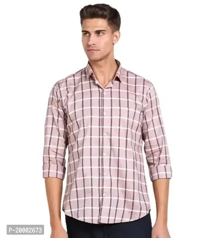 ARDYN Slim Fit Checkered Spread Collar Casual Shirt for Men-thumb0