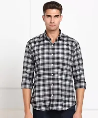 ARDYN Slim Fit Checkered Spread Collar Casual Shirt for Men-thumb1