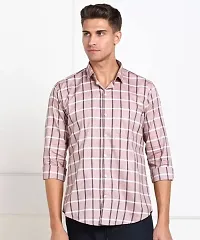 ARDYN Slim Fit Checkered Spread Collar Casual Shirt for Men-thumb1