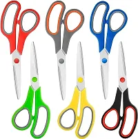 Stationery Office Cutting Household Scissors for Office  Student Scissors   (Set of 1, multi-color)-thumb1