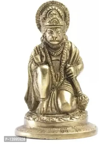 Elegant Brass Lord Hanuman Statue Decorative Showpiece - 10 cmnbsp;nbsp;