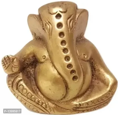 Elegant Brass Ganesha Sculpture Decorative Showpiece - 5 cmnbsp;